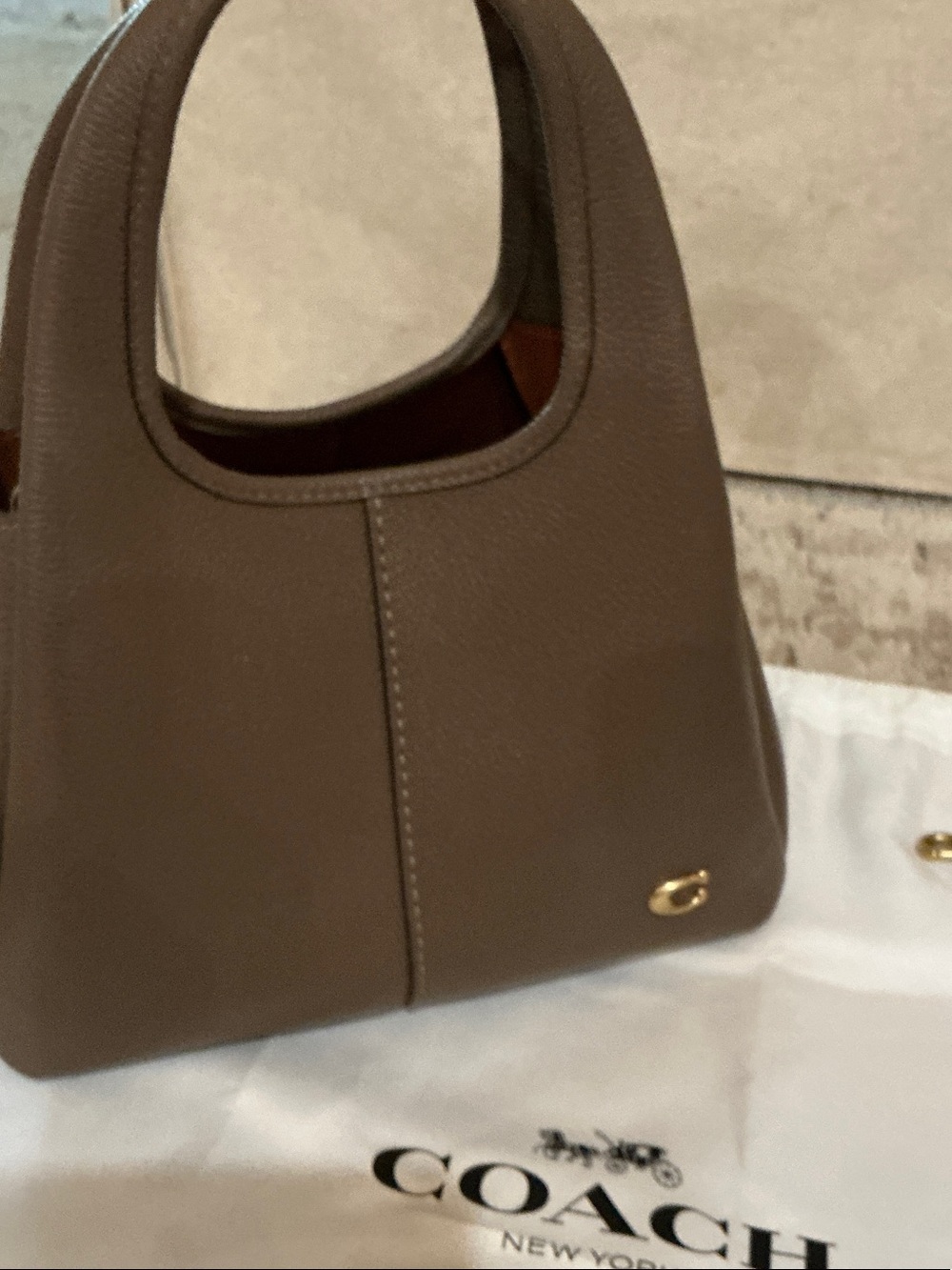 Coach Lana Shoulder Bag 23 in Brass/Dark Stone (style CM545) - Picture 2 of 6